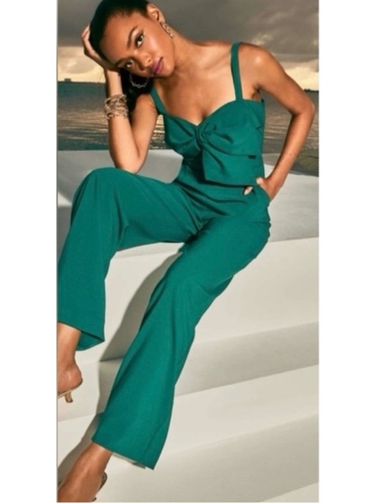Lilly Pulitzer Pants - Lilly Pulitzer Teal Bow-Front Kavia Jumpsuit